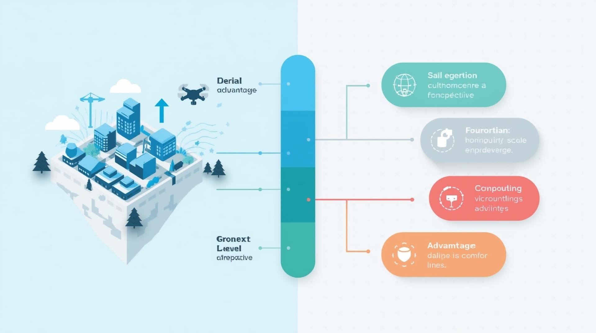 Infographic comparing aerial drone photography versus ground-level commercial property images